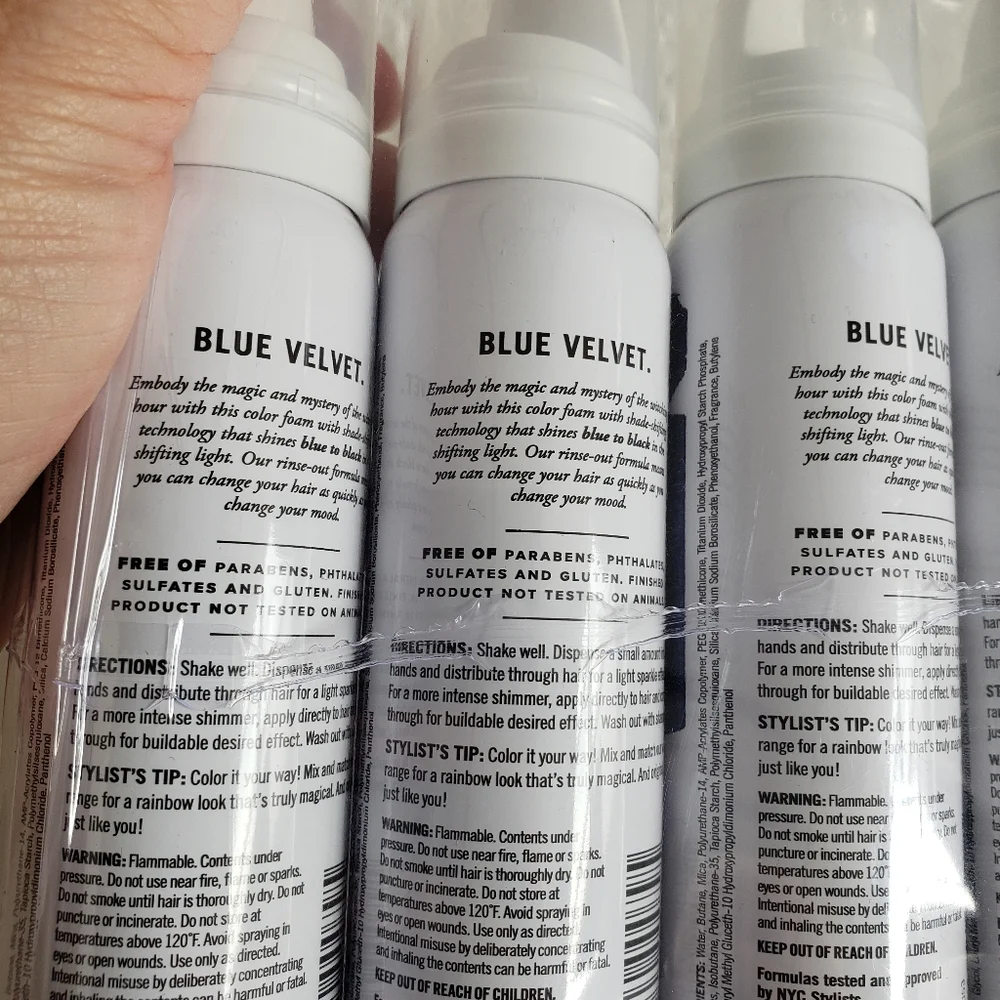 4 SGX NYC Midnight Temporary Hair Color Foam Blue To Black